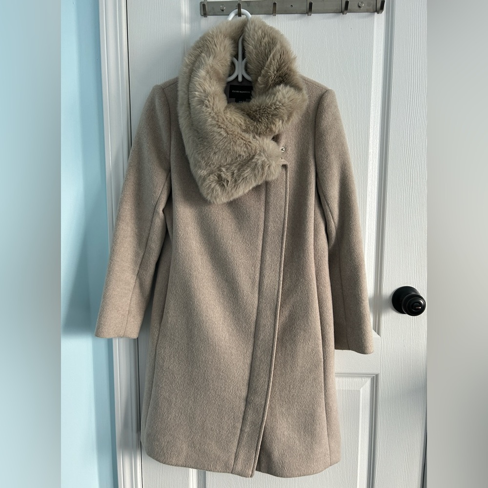 Club Monaco beige/cream wool coat, size small
